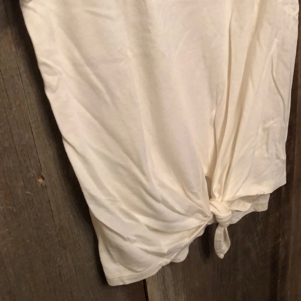 Old Navy Cream Tie Front Ringer Rainbow Size XL 14